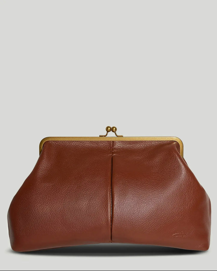 Claire | Oversized Clutch - Cognac