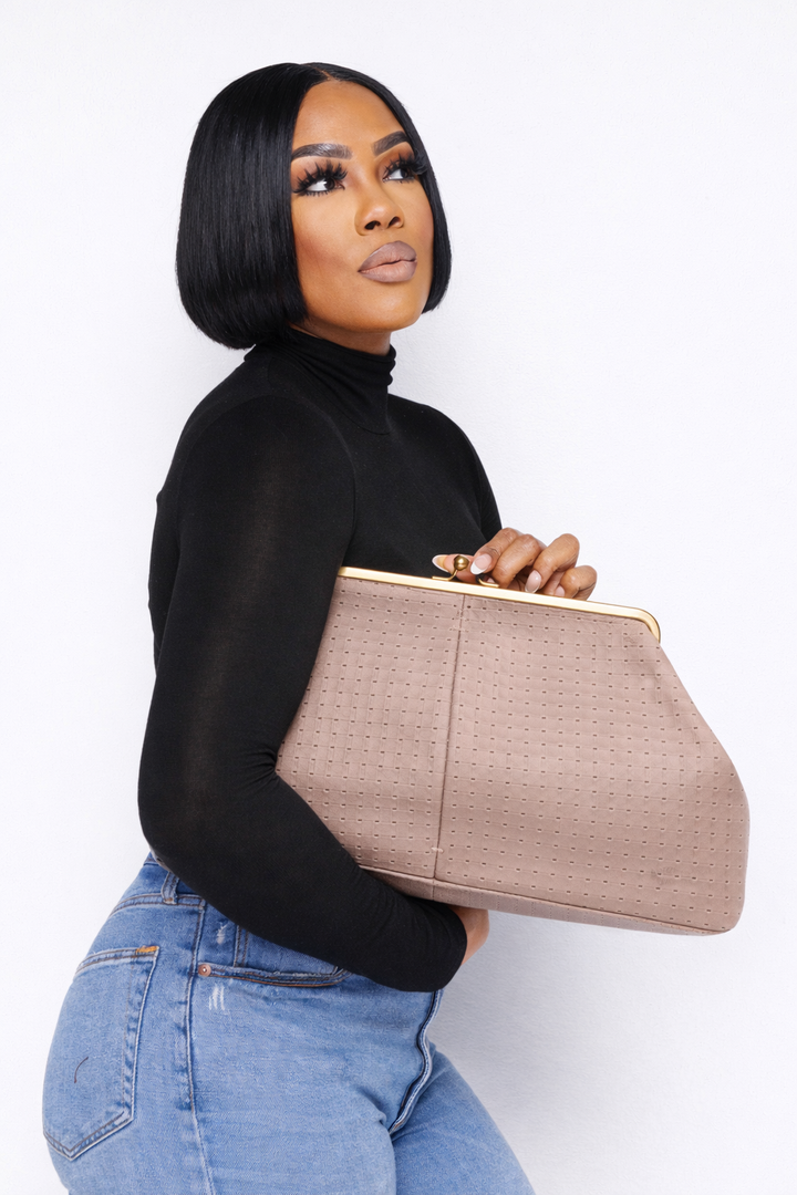 Claire | Oversized Clutch - Nutmeg - Boutique J.Renee