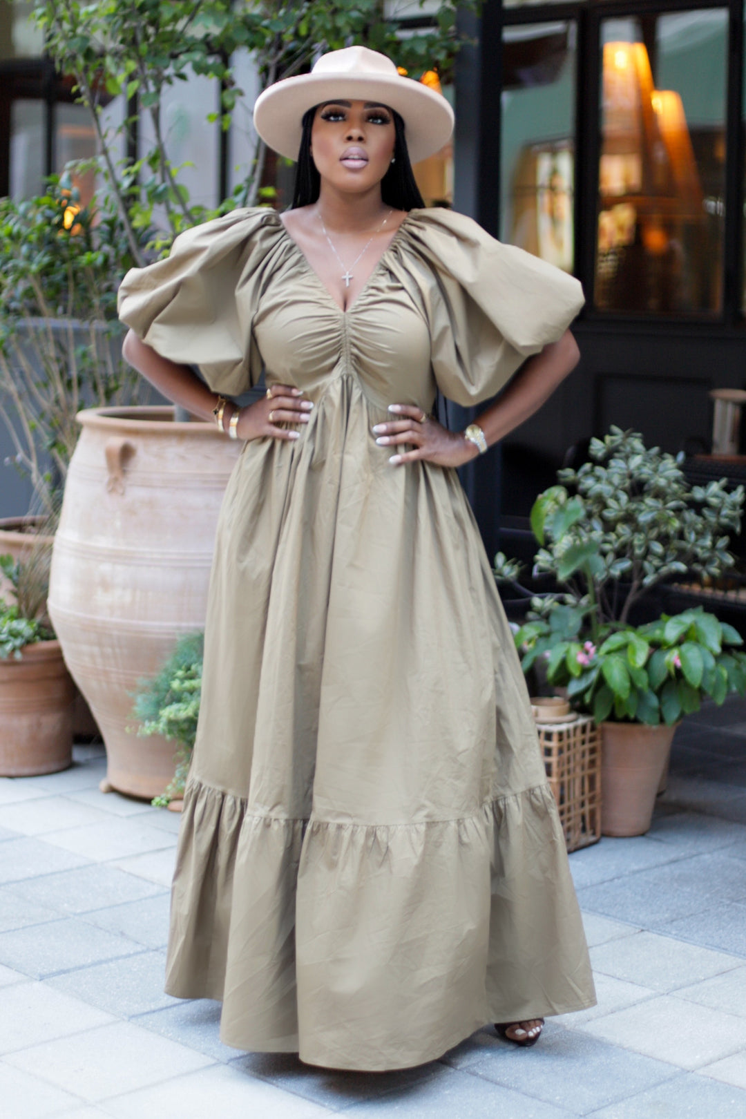 Giovanni | Maxi Dress - Olive